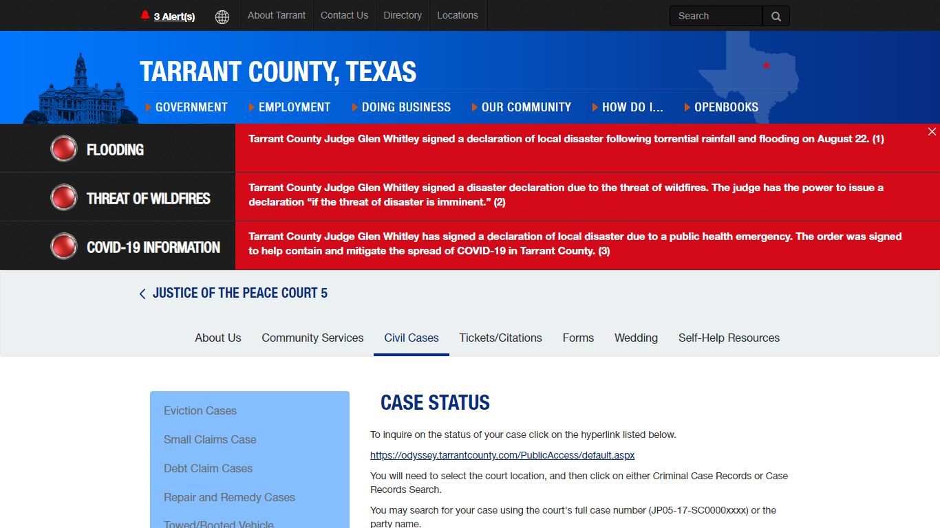 Case Status - Tarrant County TX